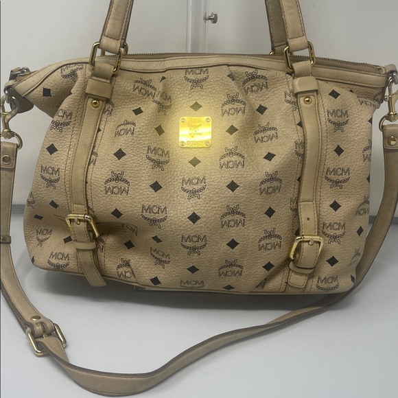 MCM Handbags - MCM Tan Leather Shoulder Bag